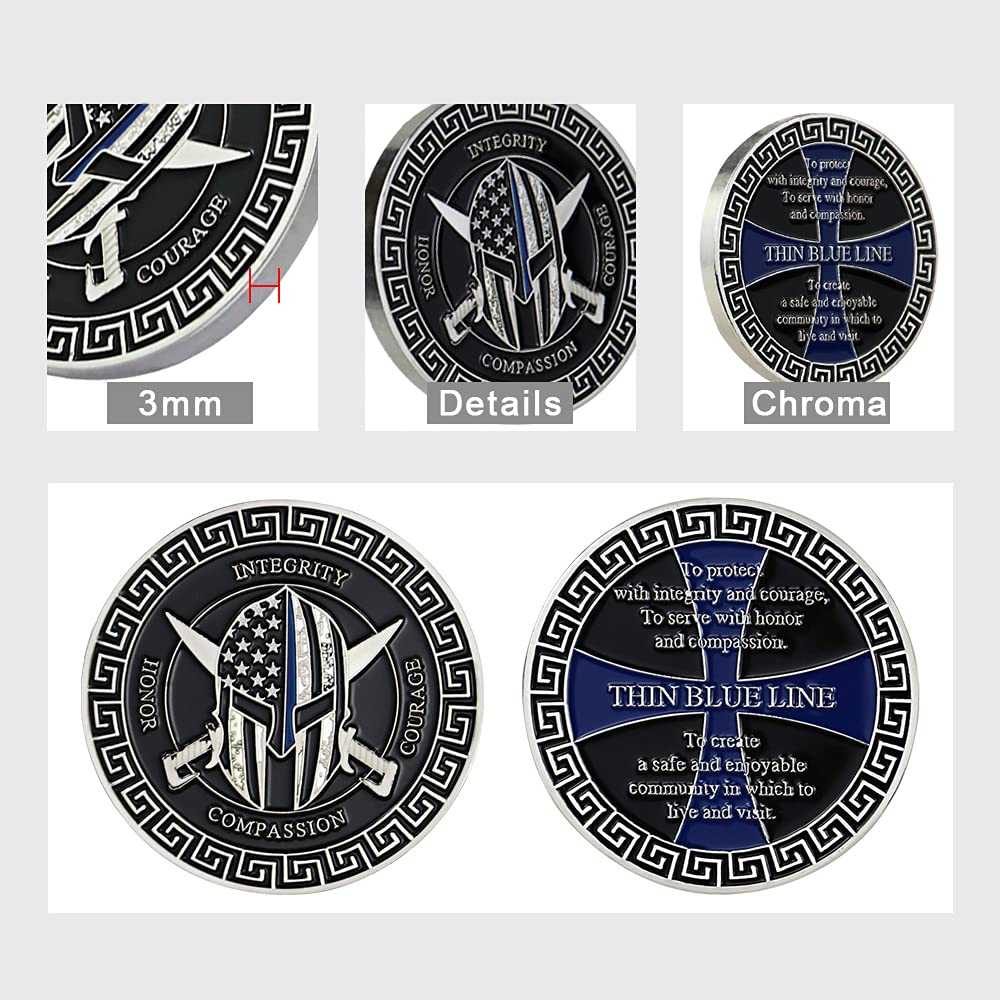 LBL United States Police Officer Challenge Coin Thin Blue Line Collection