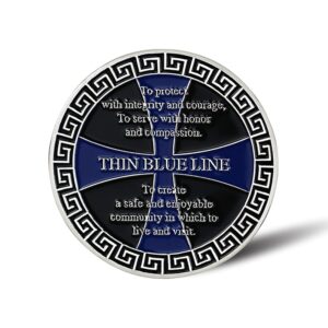 LBL United States Police Officer Challenge Coin Thin Blue Line Collection