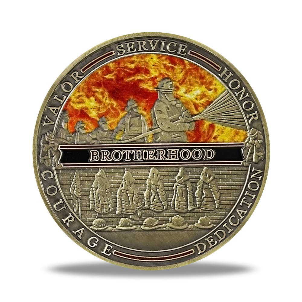 BHealthLife Fire Helmet Firefighters Creed Challenge Coin Fire Department Retire Thank You Gift
