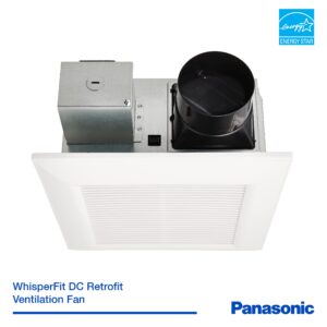 Panasonic FV-0511VF1 WhisperFit DC Fan 50-80-110 CFM Retrofit Bathroom Exhaust Fan - Quiet Energy Star-Certified Energy-Saving Bathroom Ceiling Fan