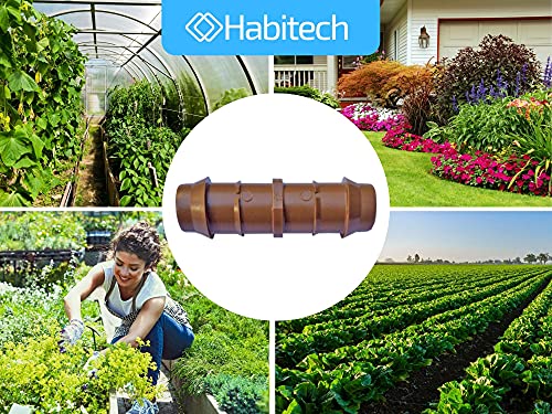 Habitech 1/2" Coupling Drip Irrigation Fittings (12 Pack) - Barbed Drip Line Coupler Connectors compatible with Rain Bird and Most 1/2" Tubing or Sprinkler Systems