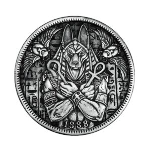 egyptian myth azrael anubis werewolf hobo nickel antique silver collection challenge coin satan series