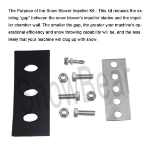 100% 304 Stainless Snow Blower Impeller Modification Kit - 1/4" 3-Snow Blower Blade Universal - Modifies 2-Stage Machine, Rust-Resistant Reuse in Harsh Environments (3)