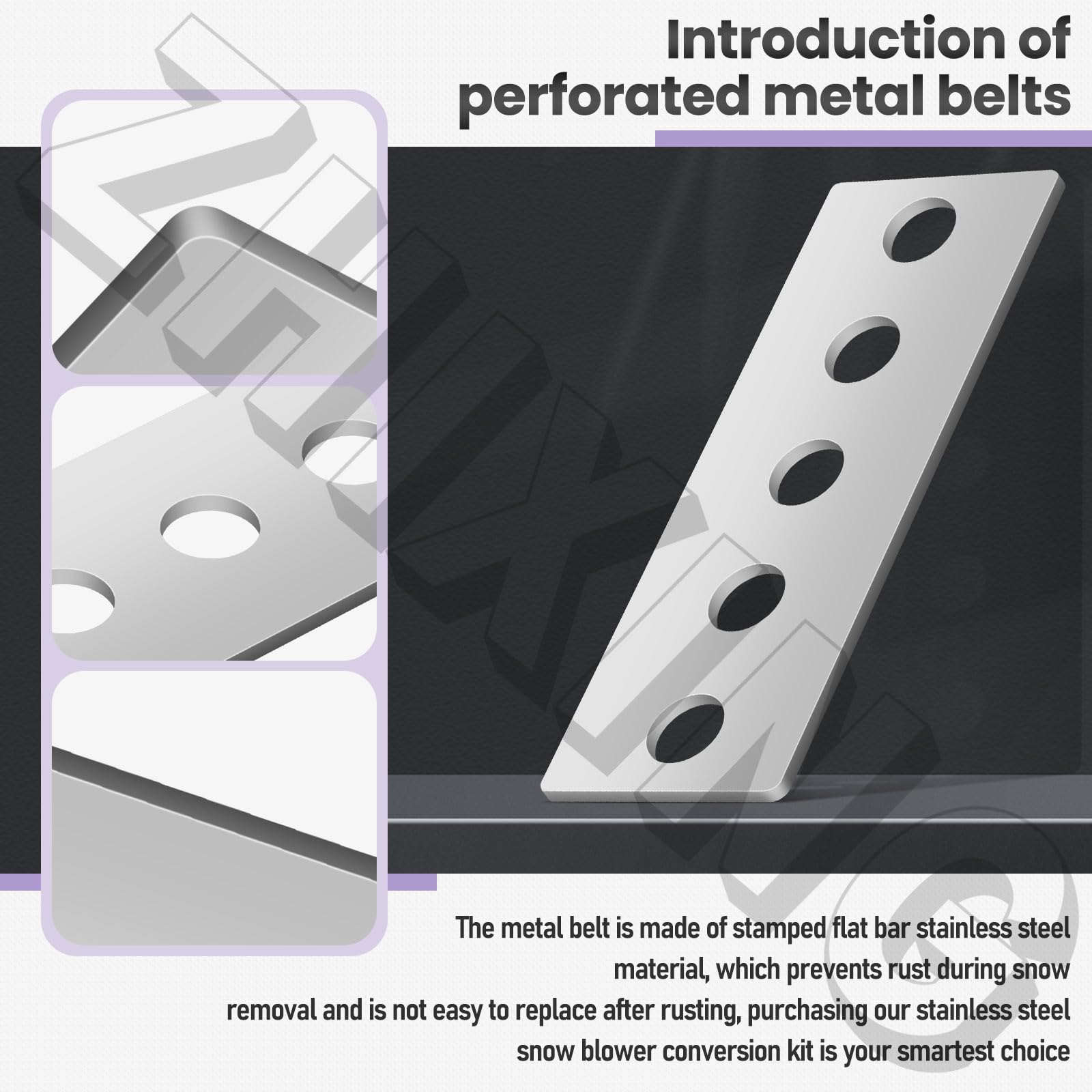 100% 304 Stainless Snow Blower Impeller Modification/Rubber Ki, 3/8inch 3-Blade Universal - Modifies 2-Stage Machine Including Installation Hardware, Repeated and Use Durable in Various Conditions (3)