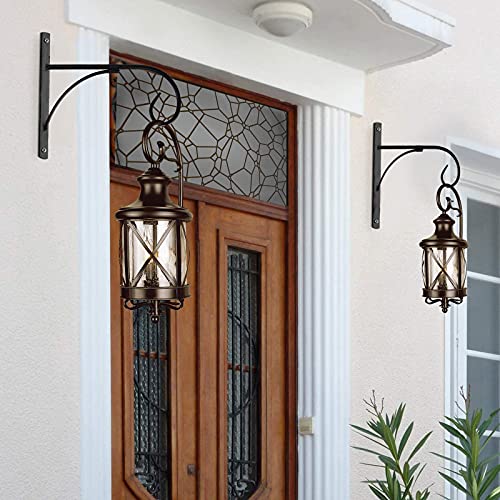 Citrine Garden Simply Style Metal Hanging Plant Brackets 10inch, Pack of 2, Wall Mount Plant Hangers, Planter Hooks for Flower Baskets, Bird Feeders in Corridor/Patio/Porch/Garden