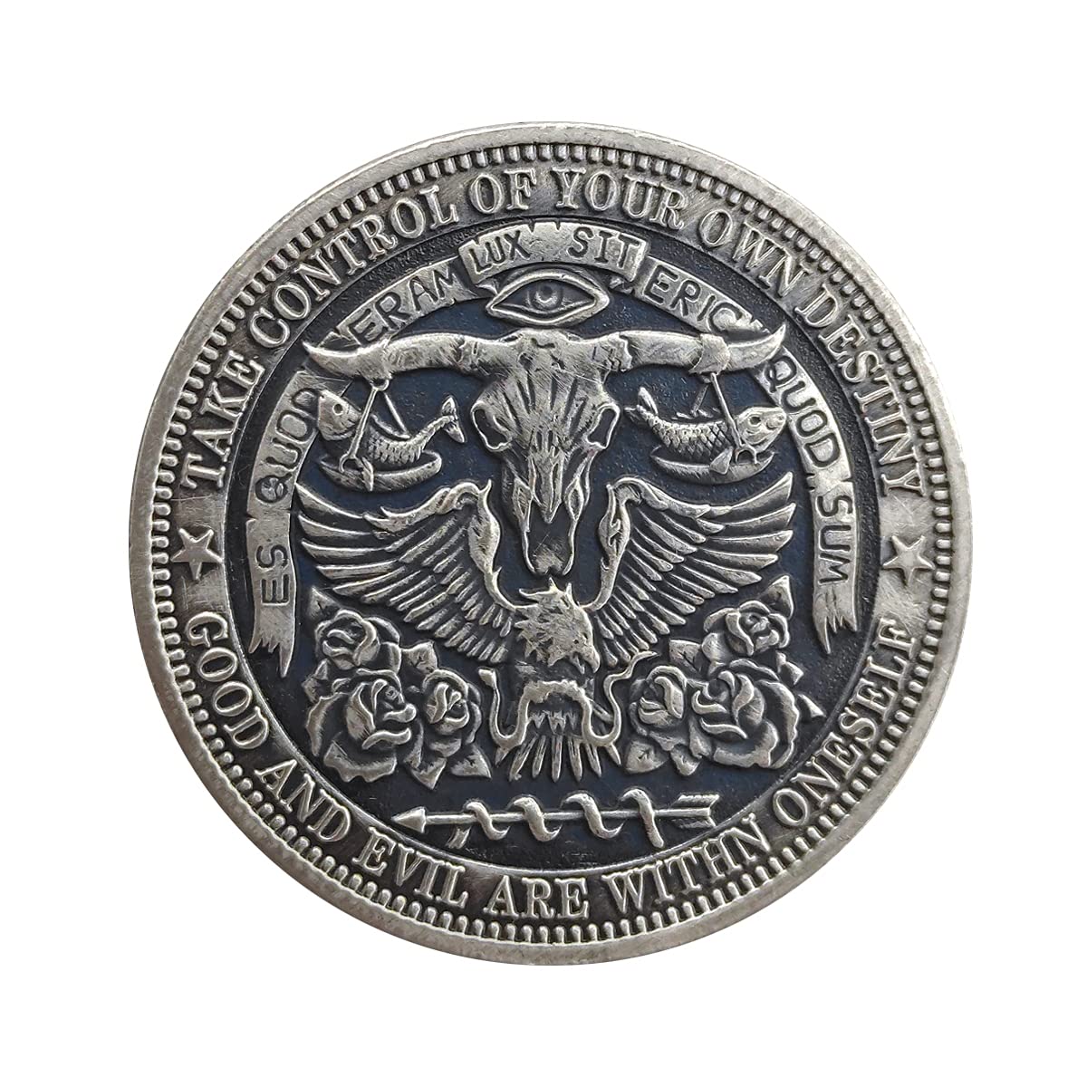 Skull Death Sickle Time Passing HOBO Nickel Antique Silver Plating Collection Satan Series Challenge Coin