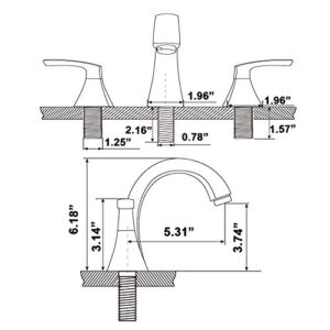 VAPSINT Antique Widespread Lead-Free Three-Hole Oil-Rubbed Bronze Bathroom Faucet, Two Handle Bathroom Vanity Sink Faucets with Stainless Steel Water Hoses