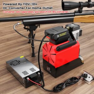 GX PUMP E-L2 Portable 18V Cordless PCP Air Compressor,4500Psi/300Bar, Oil-Free, Powered by 1 x 7.8Ah Lithium-Ion Battery (Included) or 110v to 18V Converter (Sold Separately) for Home Outlet