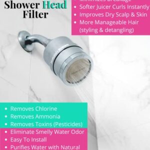 Natural & Brown Shower Filter - Natural Hair & Skin Product for Women, Moisturize, Detangler, Anti Shrinkage, Skin Eczema Approved, Purifies for Hard Water, Removes chlorine Chloramine, Vitamin C