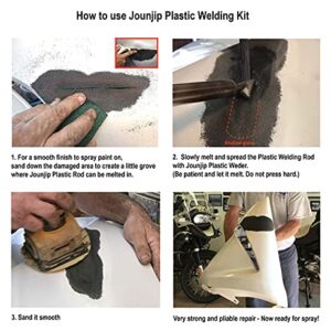 JOUNJIP Plastic Welding Repair Kit with 40 More Additional Specially Formulated Plastic Rods with Carbon and Glass Fibers for Extra Strength and Flexibility