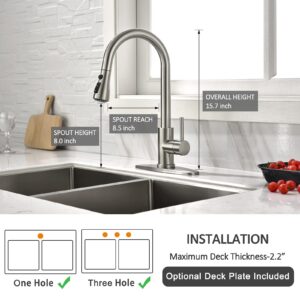 Kitchen Faucet with Pull Down Sprayer Multitask Mode Single Handle High Arc Pull Out Kitchen Sink Faucet Offers Efficient Cleaning for RV, Laundry, Bar