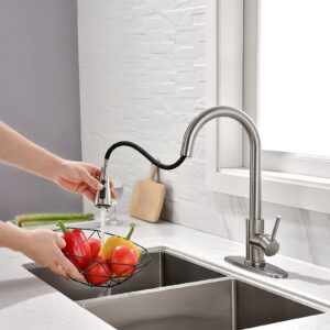 Kitchen Faucet with Pull Down Sprayer Multitask Mode Single Handle High Arc Pull Out Kitchen Sink Faucet Offers Efficient Cleaning for RV, Laundry, Bar