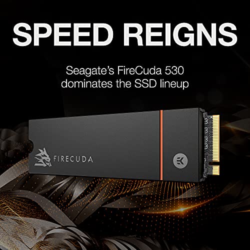 Seagate FireCuda 530 4TB M.2 PCIe Gen4 NVMe SSD - 7300MB/s, 5100 TBW, Heatsink, Rescue Services