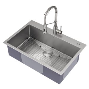 kraus kht400-33 stark single bowl kitchen sink drop in/undermount