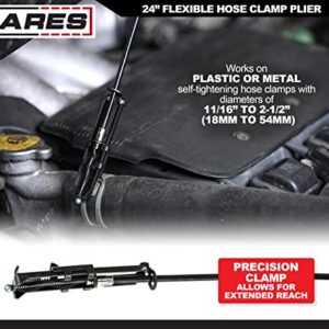 ARES 71102 - Flexible Hose Clamp Plier - 24-Inch Heavy Duty Cable Flexes for Use in Any Position - Works on 18mm-54mm Hose Clamps