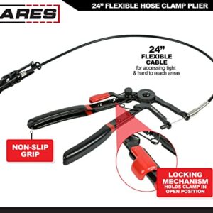 ARES 71102 - Flexible Hose Clamp Plier - 24-Inch Heavy Duty Cable Flexes for Use in Any Position - Works on 18mm-54mm Hose Clamps