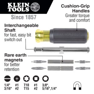 Klein Tools 80045 Screwdriver and Nut Driver Tool Kit, Includes Magnetic 11 in 1, Multi-Bit Stubby and Electronics Screwdrivers, 3-Piece