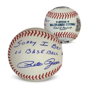 pete rose autographed mlb signed sorry i bet on baseball jsa coa with uv display case