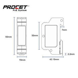 Procept 10KV Ethernet Surge Protector - Industrial Din Rail Gigabit Lightning Arrestor, PoE++ 120Wmax RJ45 Surge Protector, 1000Mbps Zinc Alloy -40℃ to 85℃, GDT Gas Discharge Tube