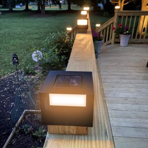 Viewsun 4 Pack Solar Post Lights, Outdoor Garden Solar Powered Fence Post Cap Lights with SMD LEDs Waterproof Light Decorative for Fence Deck or Patio Decor, Fits 4x4, 5x5 or 6x6 Wooden Posts