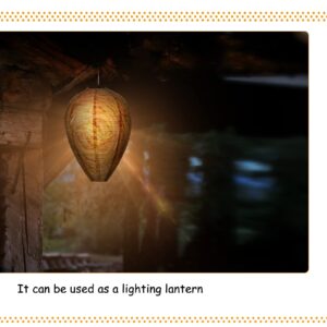 6 Pieces Waterproof Wasp Nest Decoy Fake Cloth Wasp Nest 12 LED Outdoor Paper Lantern with Paper Lantern Light for Home and Garden Outdoor