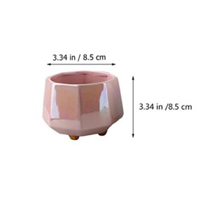 Happyyami 3pcs Flowerpot Office Decor Ceramic Plant Container Mini Plants Miniature Holder Marbling Plant Pot Home Modern Decor Plant Basin Decorative Flower Pot European Style Bonsai Pot