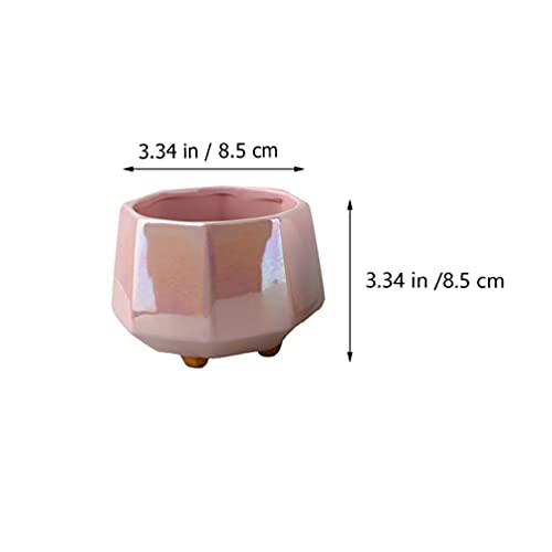 Happyyami 3pcs Flowerpot Office Decor Ceramic Plant Container Mini Plants Miniature Holder Marbling Plant Pot Home Modern Decor Plant Basin Decorative Flower Pot European Style Bonsai Pot