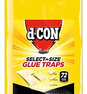 d-CON Pre-Baited Select-A-Size Glue Traps, Mouse, Ants, Cockroaches, and Spiders, Household Pest Sticky Trap, Ready to Use Indoors, 72 Count