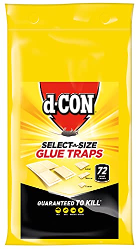 d-CON Pre-Baited Select-A-Size Glue Traps, Mouse, Ants, Cockroaches, and Spiders, Household Pest Sticky Trap, Ready to Use Indoors, 72 Count