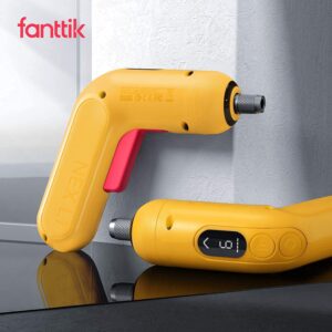 Fanttik L1 Pro 3.7V Cordless Screwdriver, Electric Screwdriver Set with 14 Bits, Digital Screen, Li-ion 2000mAh, 1/4''Hex, 6 Torque Settings 0.5-6 N.m, Variable Speed, Front LED, Grey