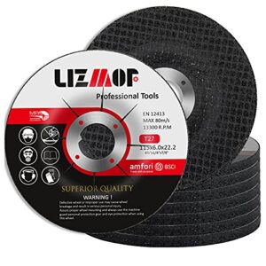 lizmof grinding wheels 4-1/2 x 7/8 inch for general purpose metal & stainless steel, aluminum oxide grinding disc for angle grinder, type 27, 10 pcs