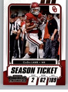 2021 panini contenders draft season ticket #44 ceedee lamb oklahoma sooners official ncaa football trading card in raw (nm or better) condition