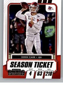 2021 panini contenders draft season ticket #14 derek carr fresno state bulldogs official ncaa football trading card in raw (nm or better) condition