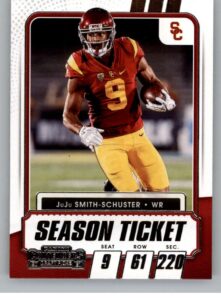 2021 panini contenders draft season ticket #90 juju smith-schuster usc trojans official ncaa football trading card in raw (nm or better) condition
