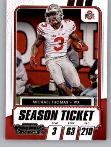 2021 panini contenders draft season ticket #47 michael thomas ohio state buckeyes official ncaa football trading card in raw (nm or better) condition