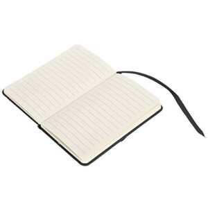 Qinlorgo Notepad, Artificial PU Leather Eye Protection Notebook with Ribbon Bookmarks for Gratitude Diary for Diary for Writing for Office Notes(black)