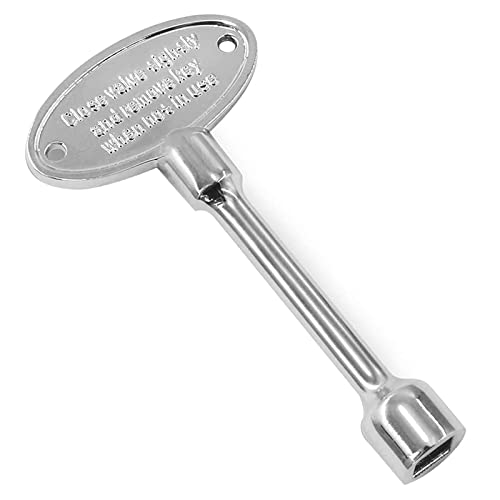 MENSI Universal Natural Propane Gas Control Valve Key for Fire Pit and Fireplace Chrome and Brass Coated Fit with 1/4" and 5/16" Stem Valve (3" Chrome Plating Key)