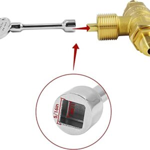 MENSI Universal Natural Propane Gas Control Valve Key for Fire Pit and Fireplace Chrome and Brass Coated Fit with 1/4" and 5/16" Stem Valve (3" Chrome Plating Key)