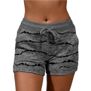 bravetoshop womens running shorts workout yoga shorts athletic elastic waist comfy summer lounge shorts (dark gray,m)