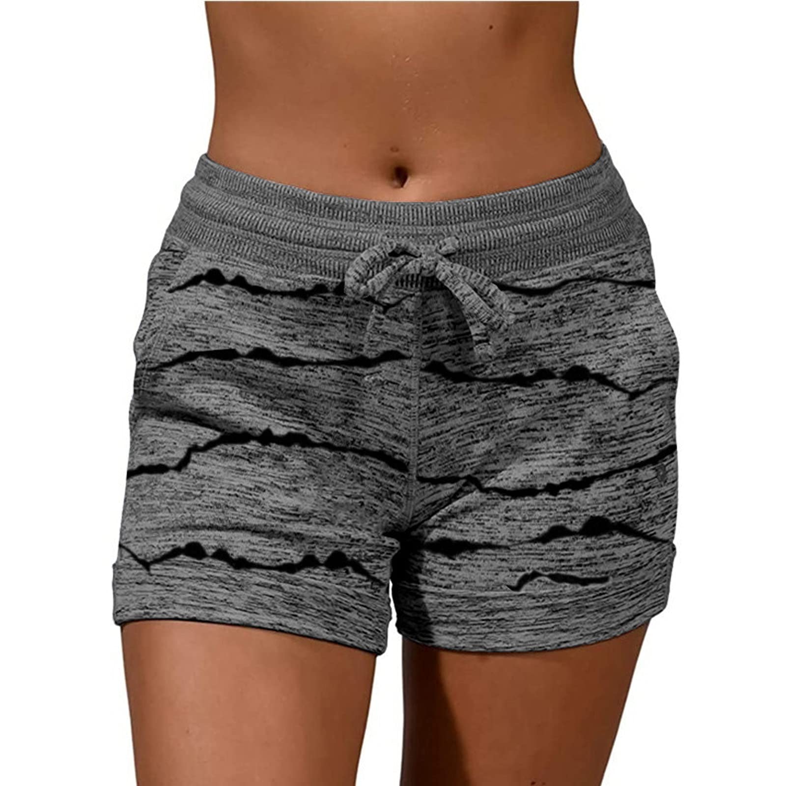 Bravetoshop Womens Running Shorts Workout Yoga Shorts Athletic Elastic Waist Comfy Summer Lounge Shorts (Dark Gray,M)