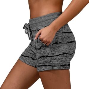 Bravetoshop Womens Running Shorts Workout Yoga Shorts Athletic Elastic Waist Comfy Summer Lounge Shorts (Dark Gray,M)