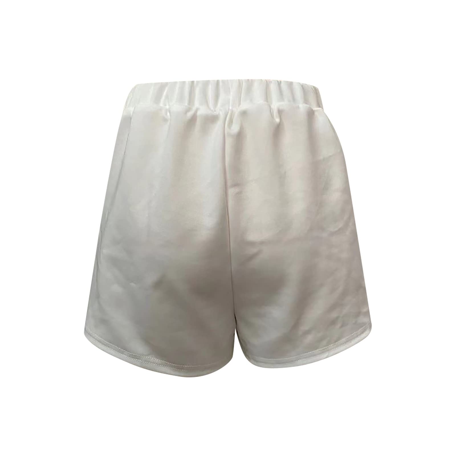 Bravetoshop Women's Lounge Shorts with Pockets Athletic Running Shorts Elastic Waist Comfy Workout Yoga Beach Shorts (White,S)