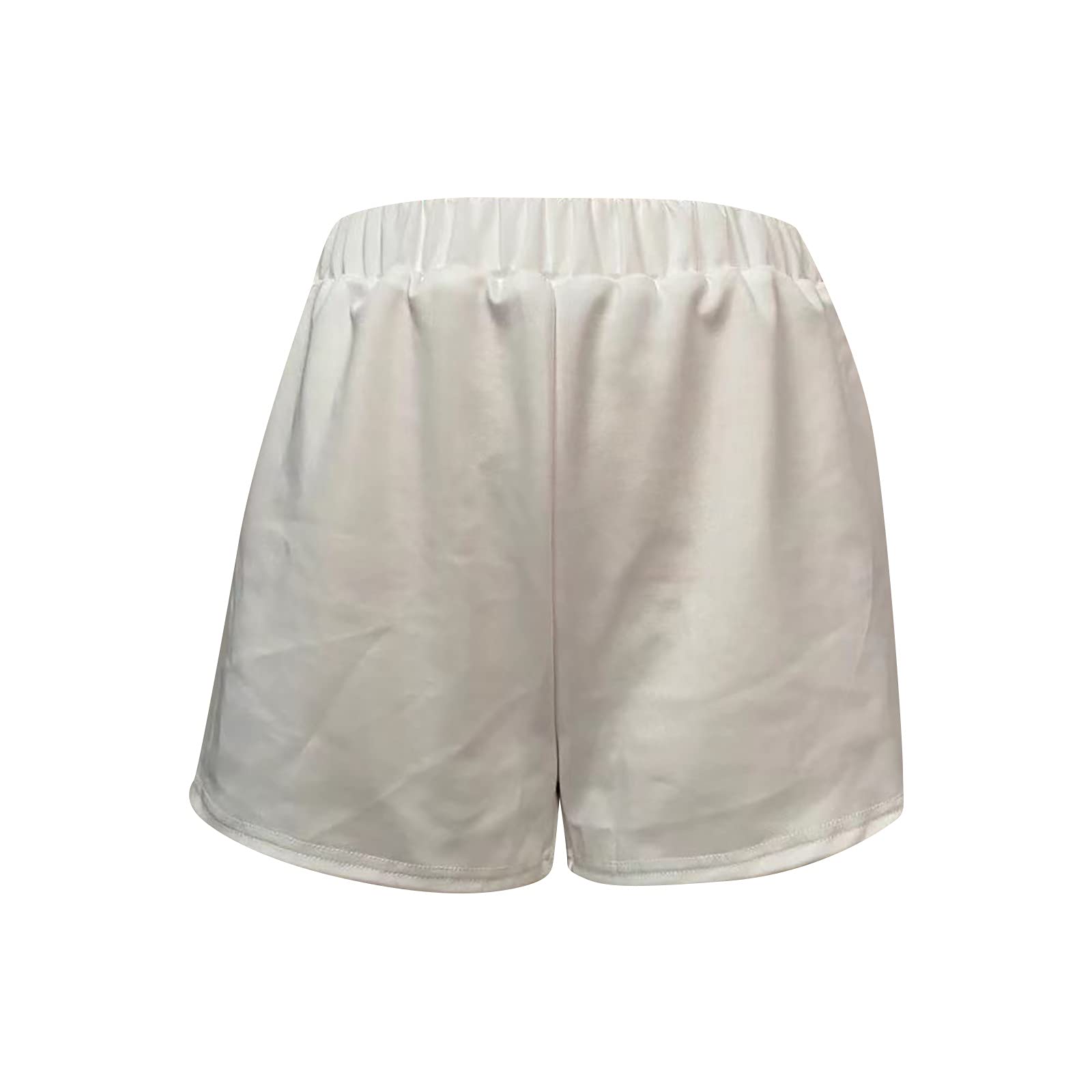 Bravetoshop Women's Lounge Shorts with Pockets Athletic Running Shorts Elastic Waist Comfy Workout Yoga Beach Shorts (White,S)