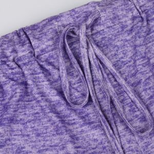 Bravetoshop Womens Athletic Shorts Workout Running Yoga Shorts Elastic Waist Summer Lounge Shorts (Purple,XXL)