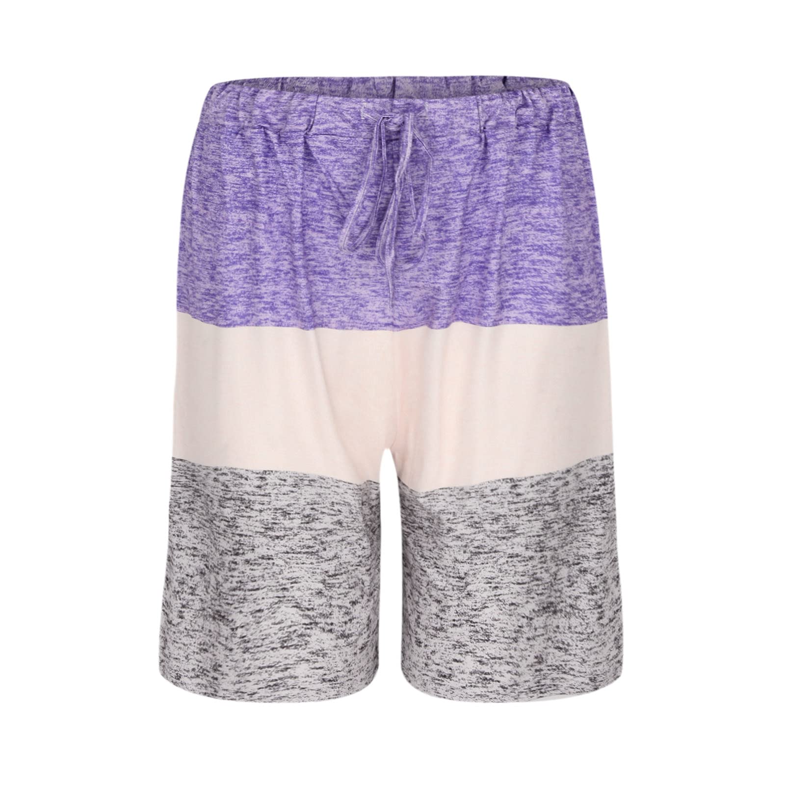 Bravetoshop Womens Athletic Shorts Workout Running Yoga Shorts Elastic Waist Summer Lounge Shorts (Purple,XXL)