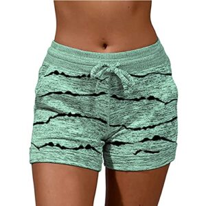 bravetoshop women's athletic shorts summer workout running gym shorts casual comfy lounge shorts (green,m)