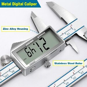 Digital Calipers, DITRON 6" Vernier Caliper- Electronic Micrometer with Large LCD Screen, Stainless Steel, Auto-Off Feature, Inch/Fraction/Millimeter