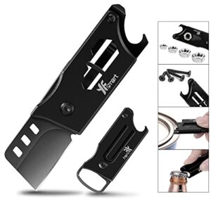 box cutter, kpieit utility knife multitool carbon steel with bottle opener screwdriver wrench hex bit key ring function gadget for men edc,camping knife,emergency,outdoor box cutters