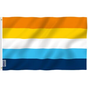 anley fly breeze 3x5 foot aroace pride flag - vivid color and fade proof - canvas header and double stitched - aromantic asexual lgbt flags polyester with brass grommets 3 x 5 ft