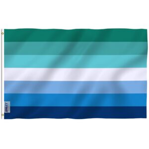 anley fly breeze 3x5 foot mlm vincian pride flag - vivid color and fade proof - canvas header and double stitched - men loving men gay lgbt flags polyester with brass grommets 3 x 5 ft